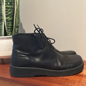 Palladium shock absorber Leather Lace Up Casual Boots Black Size 10